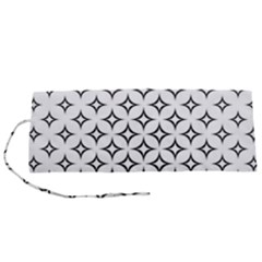 Star Curved Pattern Monochrome Roll Up Canvas Pencil Holder (s) by Pakjumat