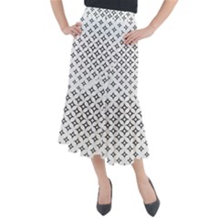 Star Curved Pattern Monochrome Midi Mermaid Skirt by Pakjumat