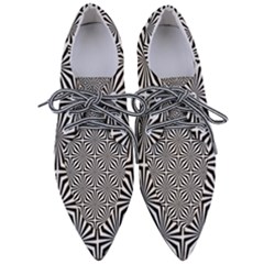 Background Pattern Halftone Black White Pointed Oxford Shoes by Pakjumat