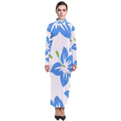 Hibiscus Wallpaper Flowers Floral Turtleneck Maxi Dress by Pakjumat