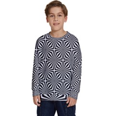 Background Pattern Halftone Black White Kids  Crewneck Sweatshirt by Pakjumat