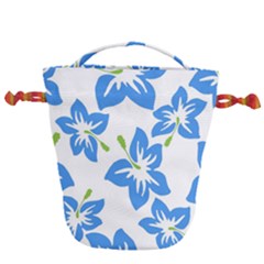 Hibiscus Wallpaper Flowers Floral Drawstring Bucket Bag by Pakjumat