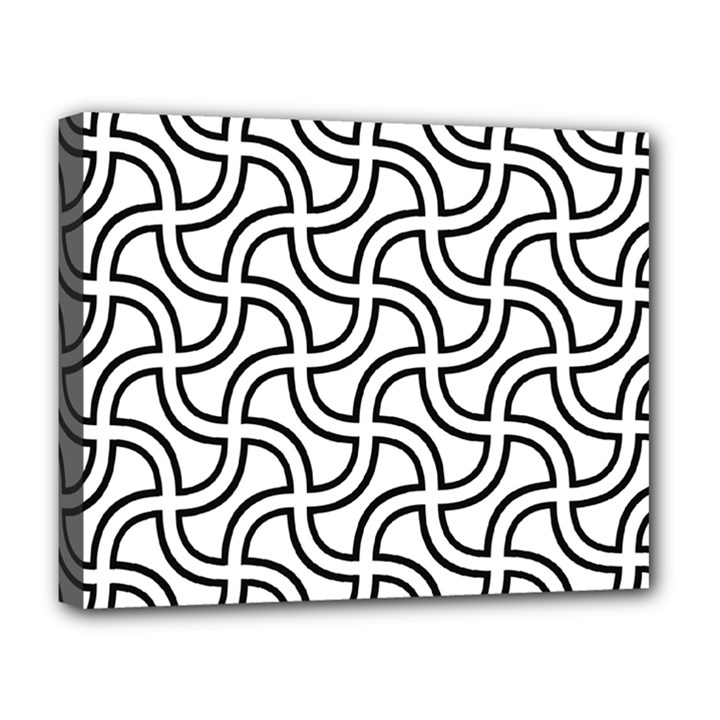 Pattern Monochrome Repeat Black And White Deluxe Canvas 20  x 16  (Stretched)