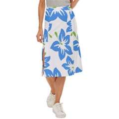 Hibiscus Wallpaper Flowers Floral Midi Panel Skirt by Pakjumat