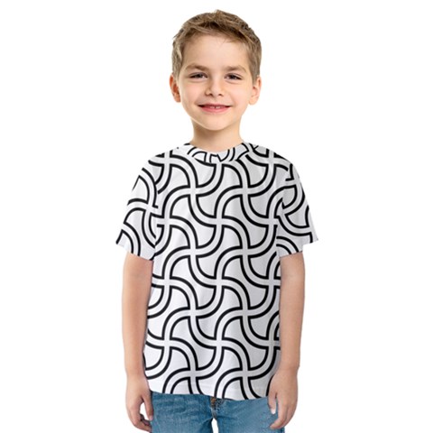 Pattern Monochrome Repeat Black And White Kids  Sport Mesh T-shirt by Pakjumat