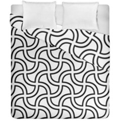 Pattern Monochrome Repeat Black And White Duvet Cover Double Side (california King Size) by Pakjumat