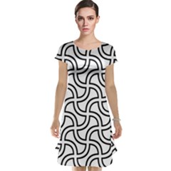 Pattern Monochrome Repeat Black And White Cap Sleeve Nightdress by Pakjumat