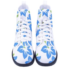 Hibiscus Wallpaper Flowers Floral Men s High-top Canvas Sneakers by Pakjumat