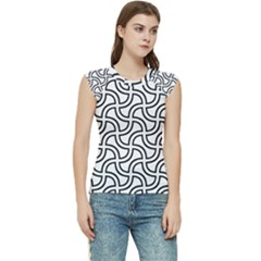 Pattern Monochrome Repeat Black And White Women s Raglan Cap Sleeve T-shirt by Pakjumat