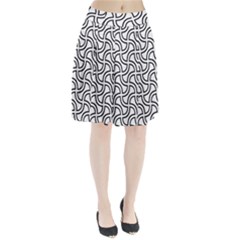 Pattern Monochrome Repeat Black And White Pleated Skirt by Pakjumat