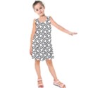 Pattern Monochrome Repeat Black And White Kids  Sleeveless Dress View1