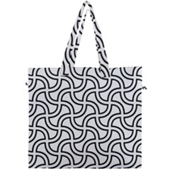 Pattern Monochrome Repeat Black And White Canvas Travel Bag by Pakjumat