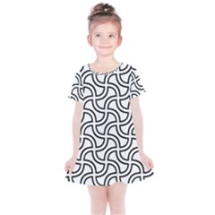 Pattern Monochrome Repeat Black And White Kids  Simple Cotton Dress by Pakjumat