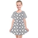 Pattern Monochrome Repeat Black And White Kids  Smock Dress View1