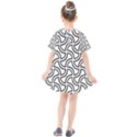 Pattern Monochrome Repeat Black And White Kids  Smock Dress View2