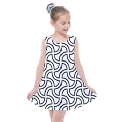 Pattern Monochrome Repeat Black And White Kids  Summer Dress by Pakjumat