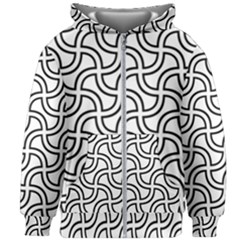 Pattern Monochrome Repeat Black And White Kids  Zipper Hoodie Without Drawstring