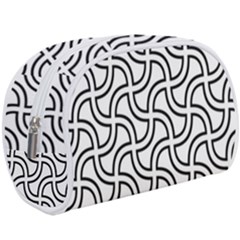 Pattern Monochrome Repeat Black And White Make Up Case (large) by Pakjumat