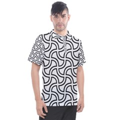 Pattern Monochrome Repeat Black And White Men s Polo T-shirt by Pakjumat