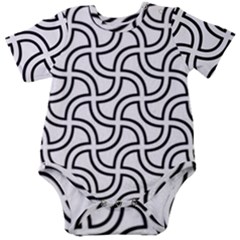 Pattern Monochrome Repeat Black And White Baby Short Sleeve Bodysuit by Pakjumat