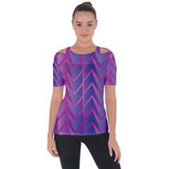 Geometric Background Abstract Shoulder Cut Out Short Sleeve Top by Pakjumat