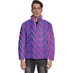 Geometric Background Abstract Men s Puffer Bubble Jacket Coat by Pakjumat