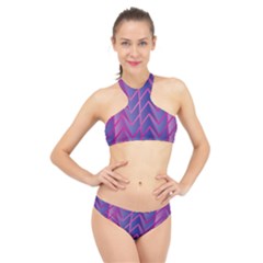 Geometric Background Abstract High Neck Bikini Set by Pakjumat