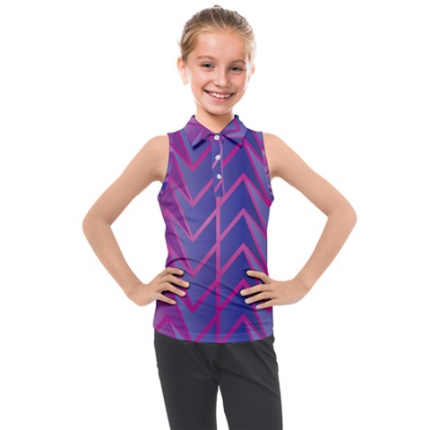 Geometric Background Abstract Kids  Sleeveless Polo T-shirt by Pakjumat