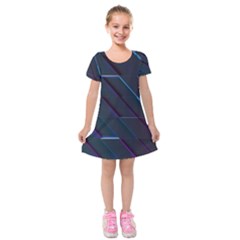 Glass Scifi Violet Ultraviolet Kids  Short Sleeve Velvet Dress by Pakjumat