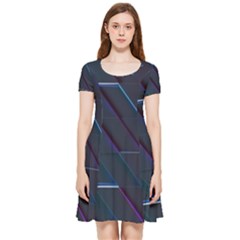 Glass Scifi Violet Ultraviolet Inside Out Cap Sleeve Dress by Pakjumat