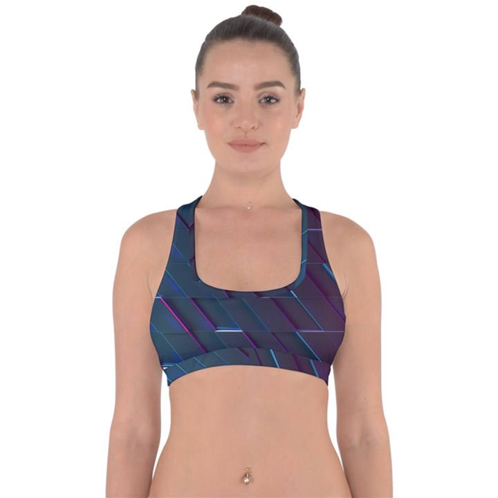 Glass Scifi Violet Ultraviolet Cross Back Hipster Bikini Top 