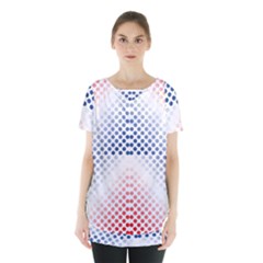 Dots Pointillism Abstract Chevron Skirt Hem Sports Top by Pakjumat