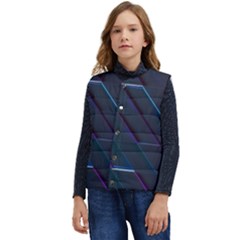 Glass Scifi Violet Ultraviolet Kid s Button Up Puffer Vest	 by Pakjumat