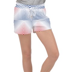 Dots Pointillism Abstract Chevron Women s Velour Lounge Shorts by Pakjumat