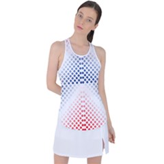 Dots Pointillism Abstract Chevron Racer Back Mesh Tank Top by Pakjumat