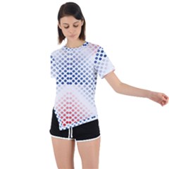 Dots Pointillism Abstract Chevron Asymmetrical Short Sleeve Sports T-shirt by Pakjumat