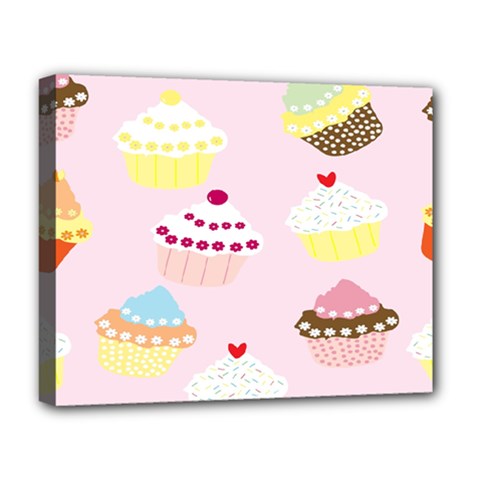 Cupcakes Wallpaper Paper Background Deluxe Canvas 20  X 16  (stretched) by Apen