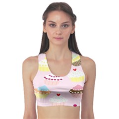 Cupcakes Wallpaper Paper Background Fitness Sports Bra by Apen