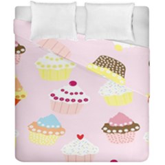 Cupcakes Wallpaper Paper Background Duvet Cover Double Side (california King Size) by Apen