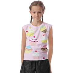 Cupcakes Wallpaper Paper Background Kids  Raglan Cap Sleeve T-shirt by Apen