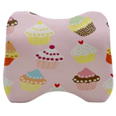 Cupcakes Wallpaper Paper Background Velour Head Support Cushion by Apen