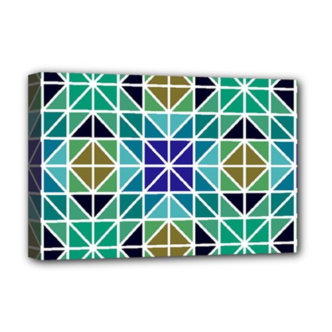 Mosaic Triangle Symmetry Deluxe Canvas 18  X 12  (stretched) by Apen