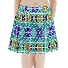 Mosaic Triangle Symmetry Pleated Mini Skirt by Apen