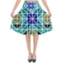 Mosaic Triangle Symmetry Flared Midi Skirt View1