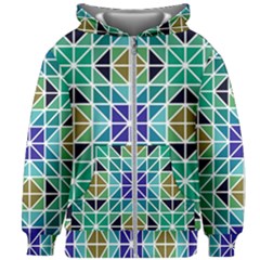 Mosaic Triangle Symmetry Kids  Zipper Hoodie Without Drawstring by Apen