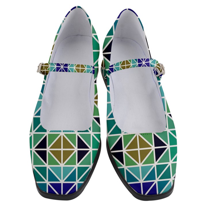 Mosaic Triangle Symmetry Women s Mary Jane Shoes