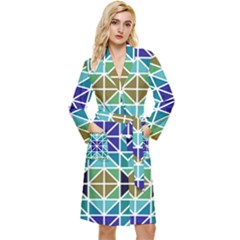 Mosaic Triangle Symmetry Long Sleeve Velvet Robe by Apen