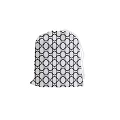 Black Pattern Halftone Wallpaper Drawstring Pouch (small) by Apen