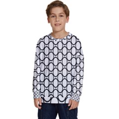 Black Pattern Halftone Wallpaper Kids  Crewneck Sweatshirt by Apen