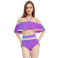 Pattern Banner Set Dot Abstract Halter Flowy Bikini Set  by Apen